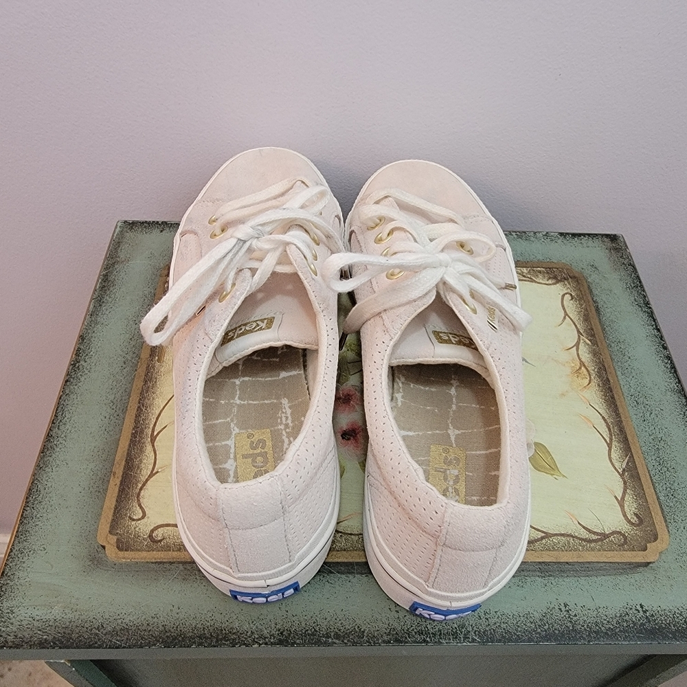 Keds Light Tan Suede Platform Sneakers Size 7 - Picture 2 of 9